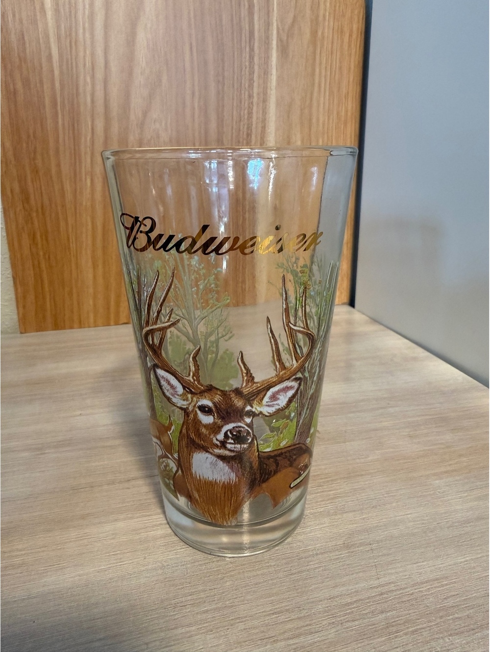 Vintage 1999 Budweiser Wildlife Series Whitetail Deer Buck Beer Glass 16 Oz